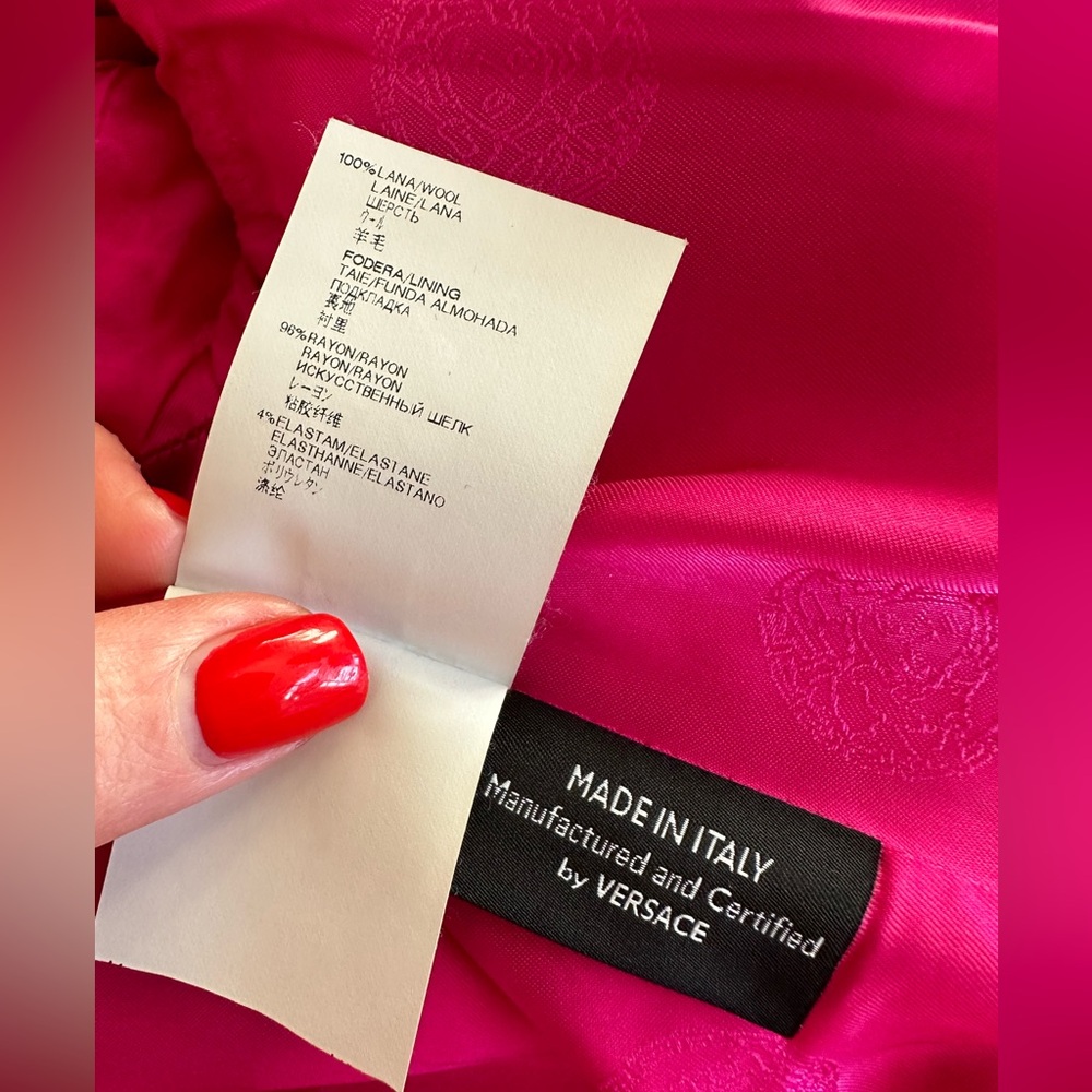 Versace wool fuchsia Coat - Picture 11 of 12